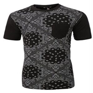 Mens Bandanna Pattern Short Sleeve Tee